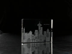 I Love Seattle Skyline Paperweight Crystal House