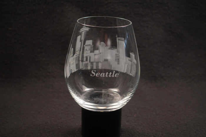 I Love Seattle Stemless Wine Glass Crystal House