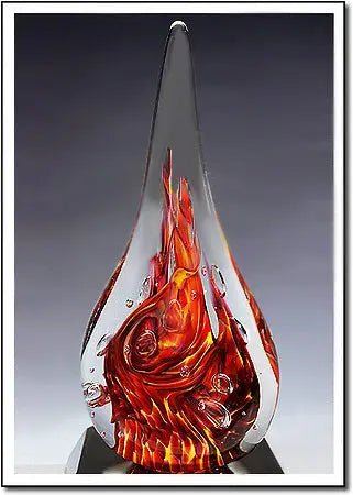 Kilauea Flame Tear drop - 1903 Monarch Custom Glass