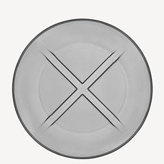 Kosta Boda Bruk Gray Salad Plate Glass Scandinavian Modern Dish Kosta Boda - Crystal House