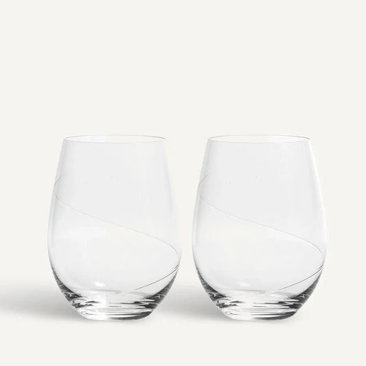Kosta Boda Line Stemless Wine/Tumbler Set of 2 – Luxury Crystal Kosta Boda - Crystal House