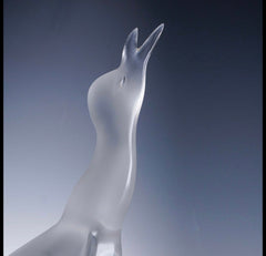 Lalique Crystal Figurine, Singing Seagull on Frosted Base Crystal House - Replacements