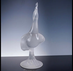 Lalique Crystal Figurine, Singing Seagull on Frosted Base Crystal House - Replacements