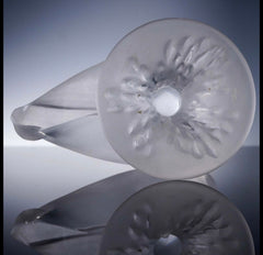 Lalique Crystal Figurine, Singing Seagull on Frosted Base Crystal House - Replacements