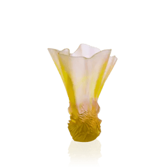 Large Pink Green Draped Vase Croisiere Daum