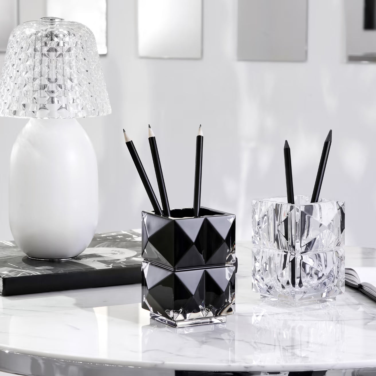Baccarat Louxor Black Crystal Pencil Holder – Luxury Office & Corporate Gift Baccarat
