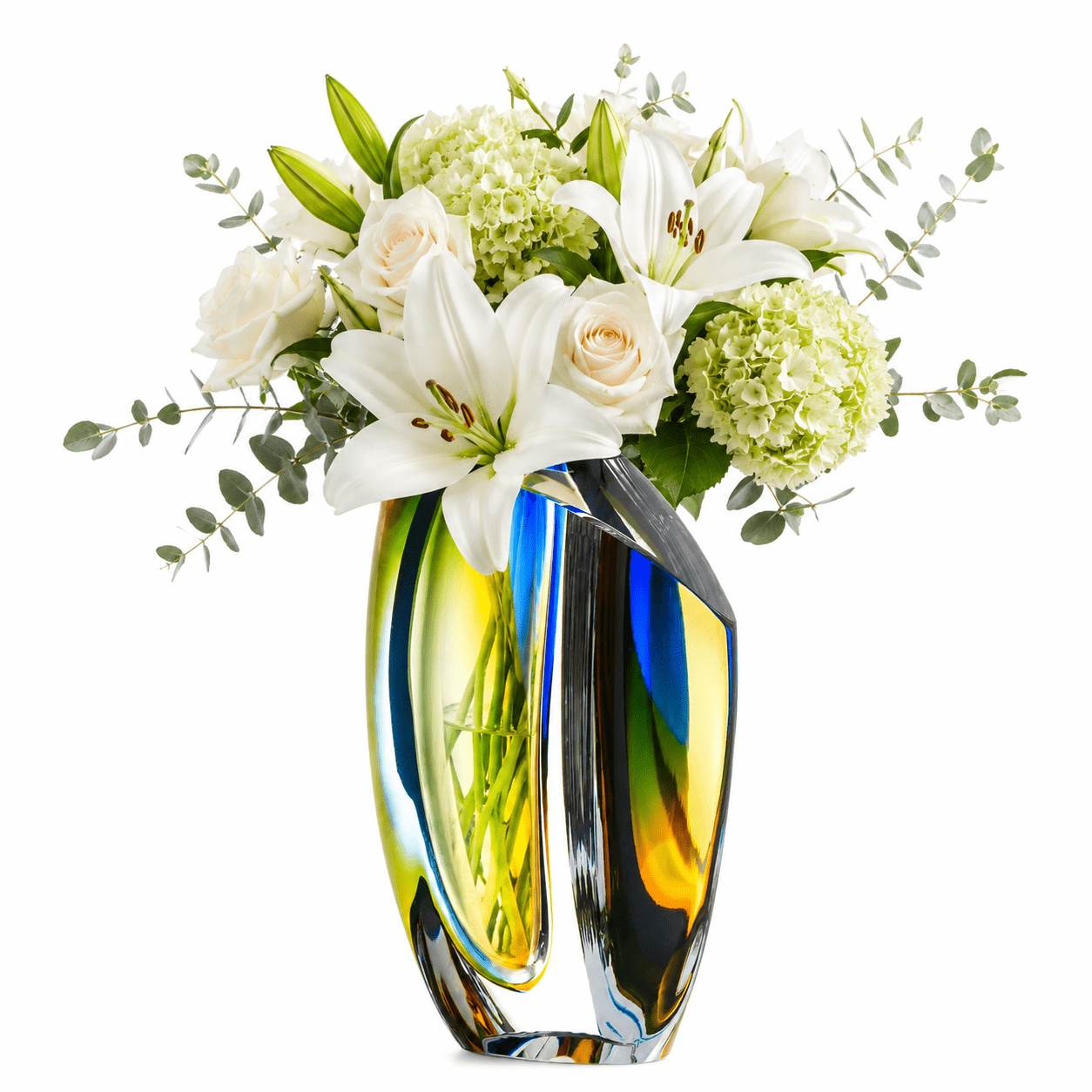 Luxury Crystal Vase Mirage Amber Large Art Glass - Premium Gift Kosta Boda - Crystal House