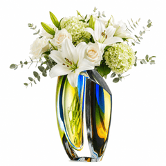 Luxury Crystal Vase Mirage Amber Large Art Glass - Premium Gift Kosta Boda - Crystal House