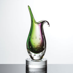 Luxury Pavia Optic Crystal Award Trophy with Intrepid Base Gift crystal edge - Crystal House