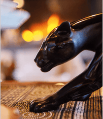 Magnum Black Panther Crystal Sculpture Daum - Crystal House