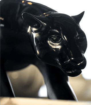 Magnum Black Panther Crystal Sculpture Daum - Crystal House