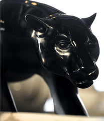 Magnum Black Panther Crystal Sculpture Daum - Crystal House