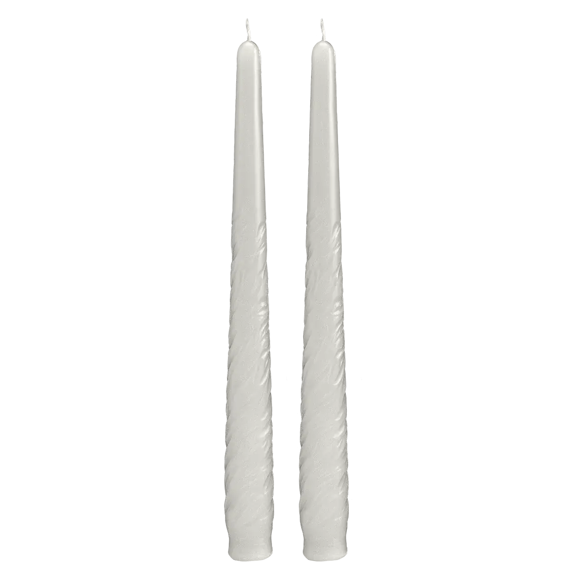 Maya Set of 2 White Sculpted Candles Daum