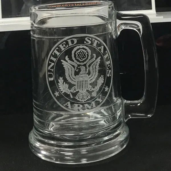 Military Insignia Engraved on Maritime Beer Mug Crystal House