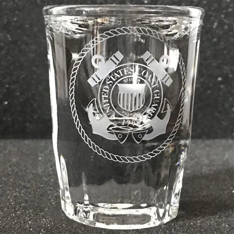 Military Insignia - Shot Glasses - Pair Crystal House