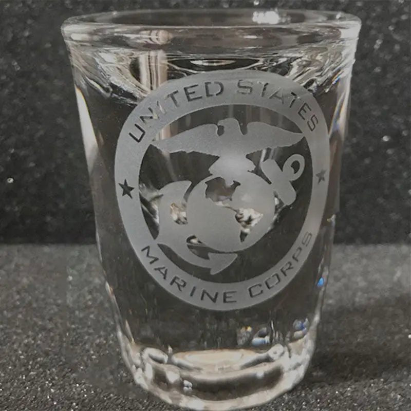 Military Insignia - Shot Glasses - Pair Crystal House