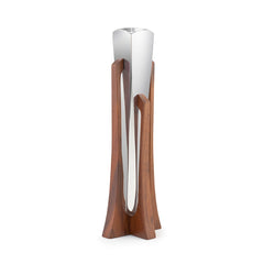 Nambe Tribute Bud Vase | Luxury Alloy & Acacia Wood Bud Vase Nambé