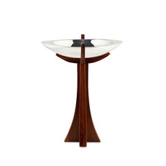 Nambé Tribute Pedestal Bowl – Alloy & Acacia Wood Serving Bowl Nambé