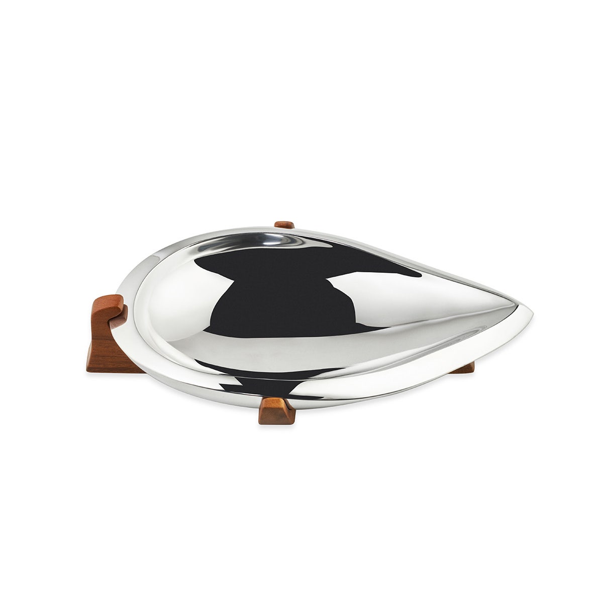 Nambe Tribute Fruit Bowl – Alloy & Acacia Wood Designer Serving Bowl Nambé
