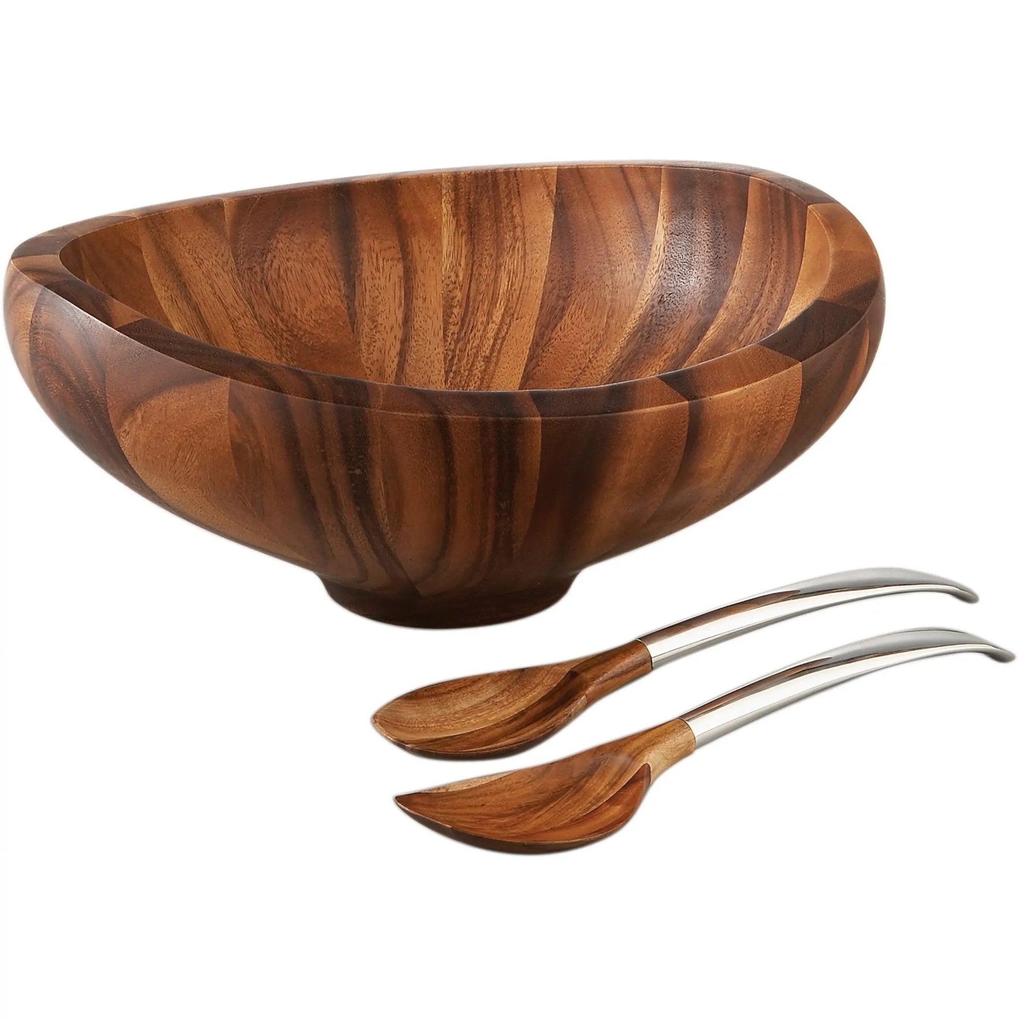 Nambe Entertaining Butterfly Salad Bowl w/ Servers Nambé