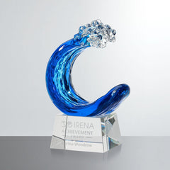 Oceana Art Glass Award – Luxury Wave Trophy crystal edge - Crystal House