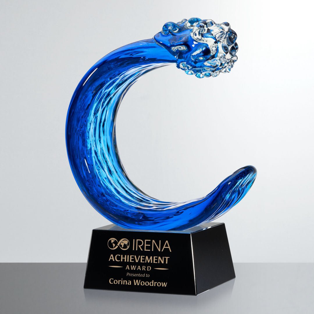 Oceana Art Glass Award – Luxury Wave Trophy crystal edge - Crystal House