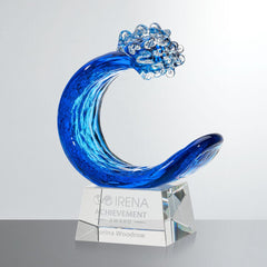 Oceana Art Glass Award – Luxury Wave Trophy crystal edge - Crystal House
