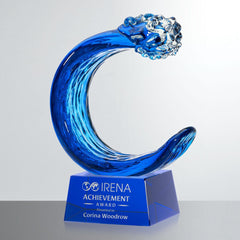 Oceana Art Glass Award – Luxury Wave Trophy crystal edge - Crystal House