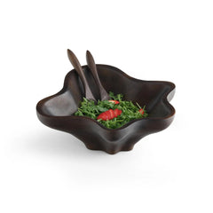 Oceana Coral Salad Bowl w/ Servers - Espresso Nambé