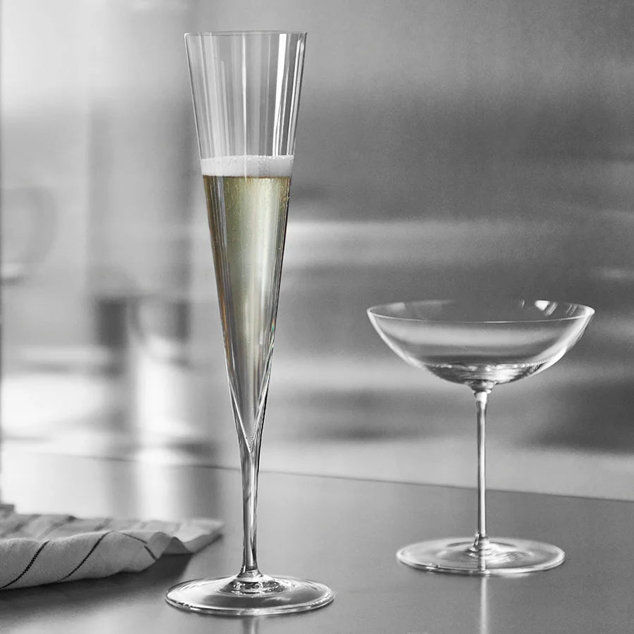 Orrefors Geometry Champagne Glass Set of 2 – Luxury Wedding & Corporate Gift Orrefors - Crystal House