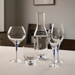 Orrefors Intermezzo Blue Bouquet Wine Glass Set of 2 – Luxury Crystal Gifts Orrefors - Crystal House