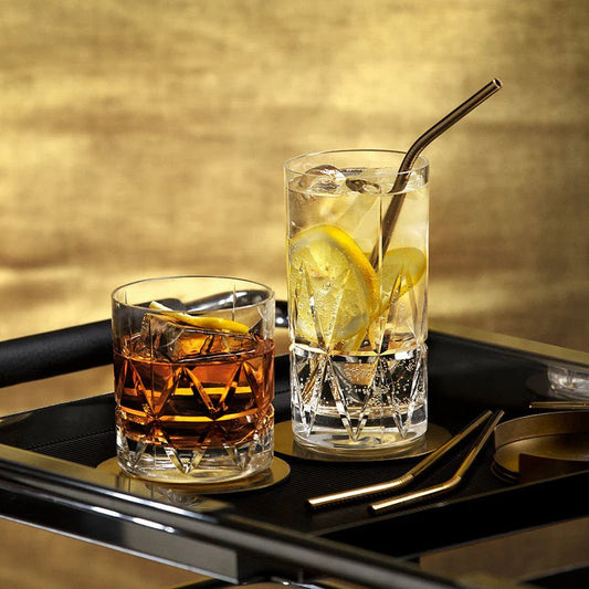 Orrefors Peak Double Old Fashioned Glass Set of 4 – Luxury Crystal Gifts Orrefors - Crystal House