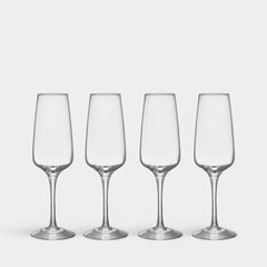 Orrefors Pulse Champagne Glass Set of 4 – Luxury Wedding & Corporate Gift Crystal House - Crystal House