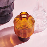 Pavilion Vase Dark Amber Small Front Kosta Boda