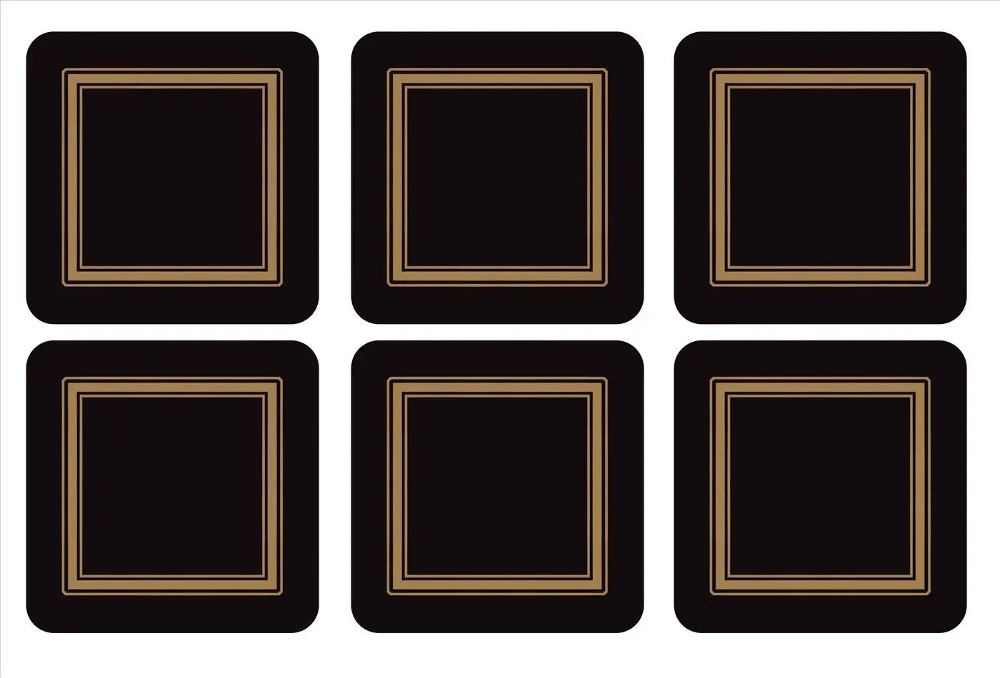 Pimpernel - Placemats / Coasters and Gifts Classic Black Coasters S/6 Pimpernel