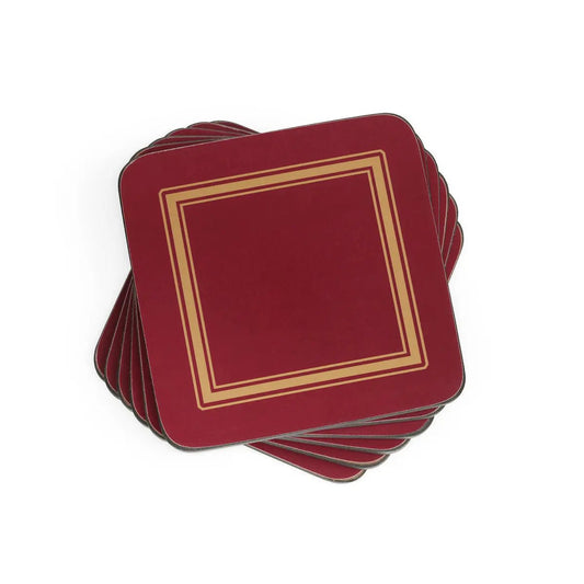 Pimpernel - Placemats / Coasters and Gifts Classic Burgundy Coasters S/6 Pimpernel