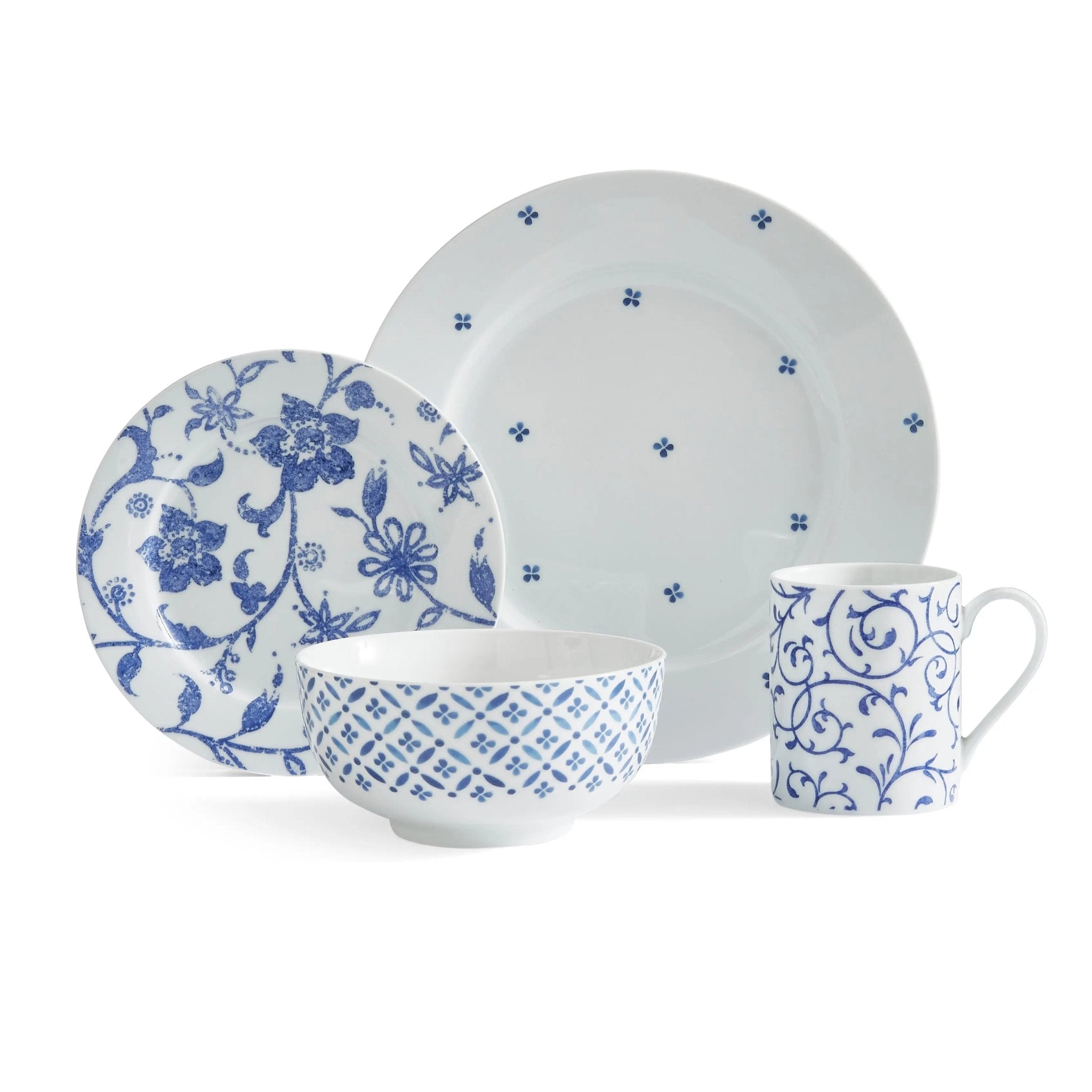 Portmeirion Home 16-PC SET BLUE INDIGO Portmeirion