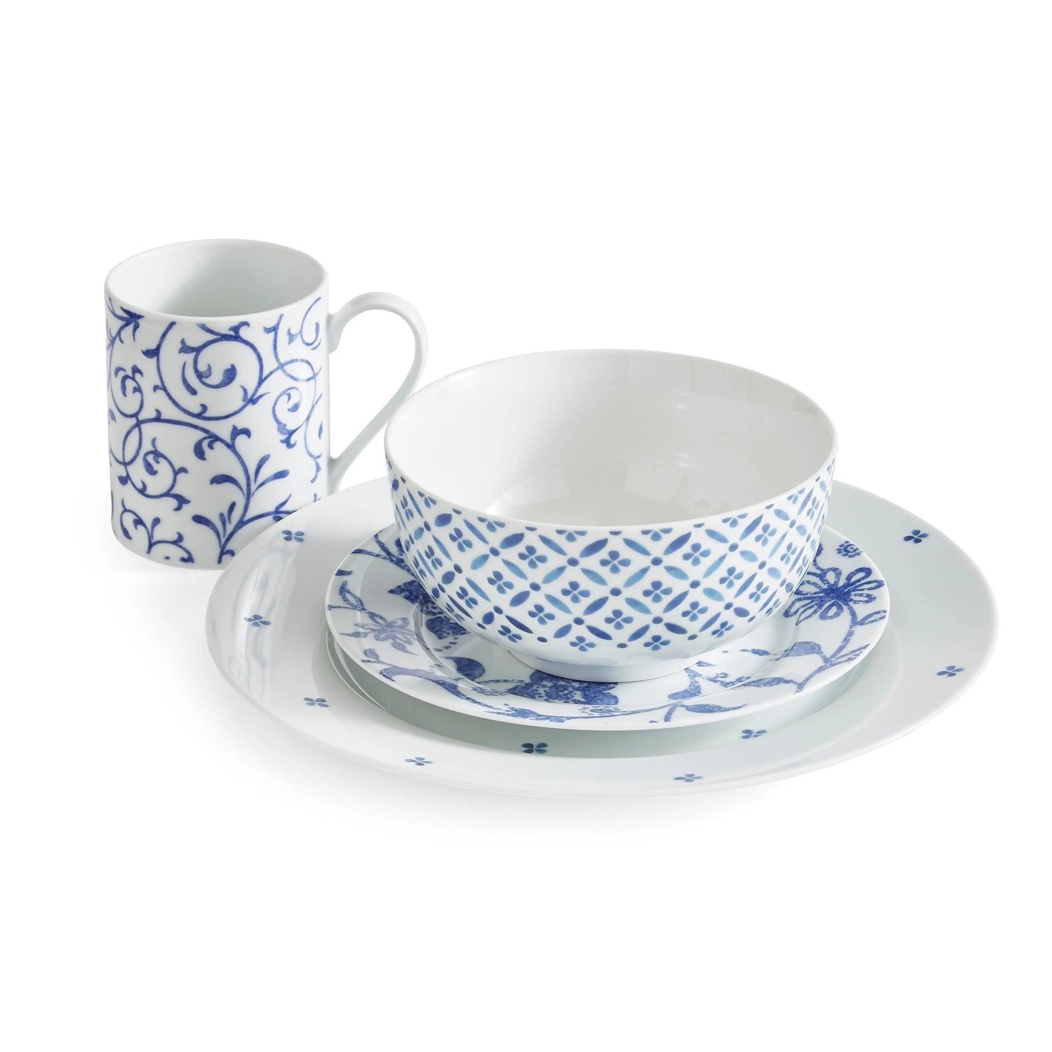 Portmeirion Home 16-PC SET BLUE INDIGO Portmeirion