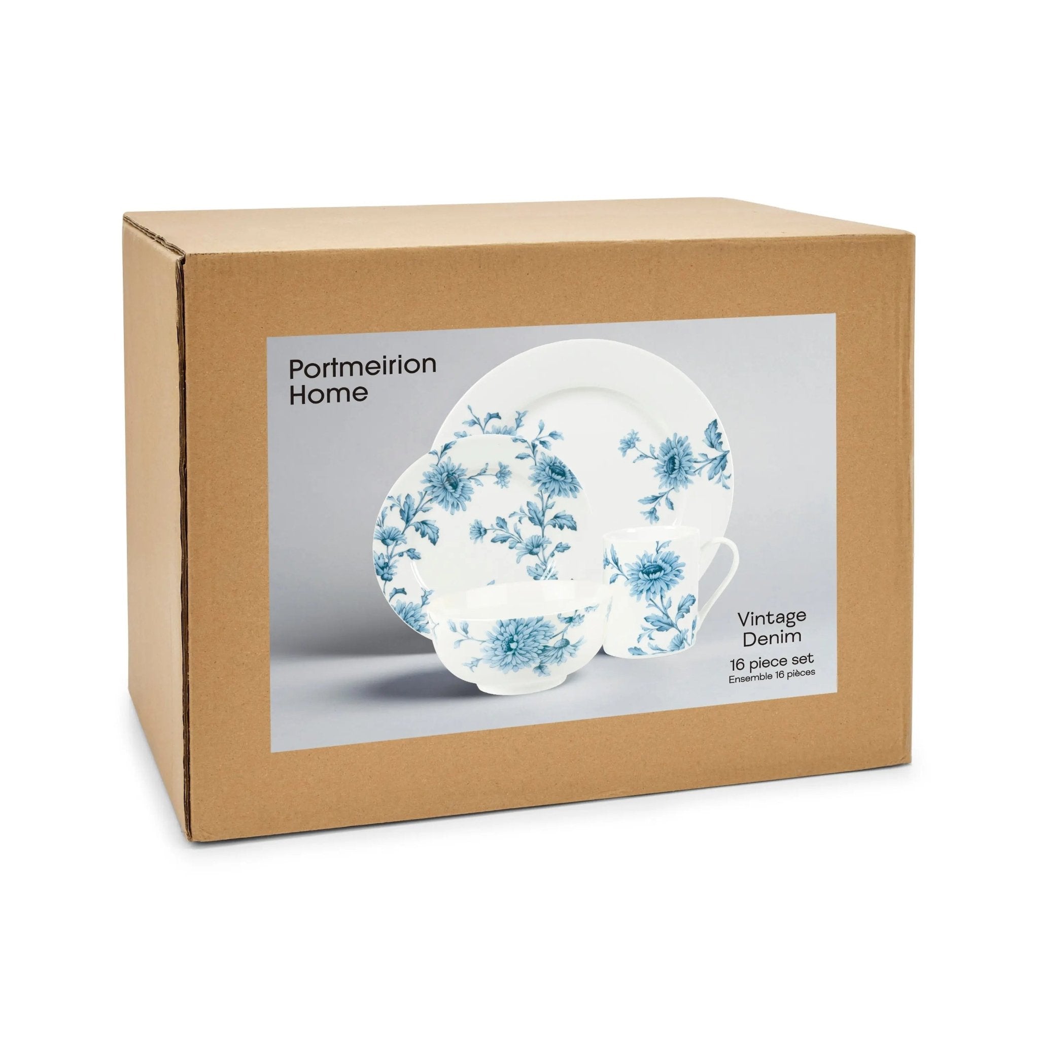 Portmeirion Home 16-PC SET VINTAGE DENIM Portmeirion