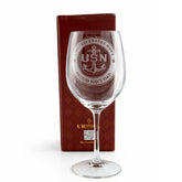 Premium Custom US Navy Gift – Fine Crystal Glass with Deep Sand Carved Engraving Crystal House - Crystal House