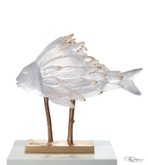 Punky Fish White & Gold by PATRICK ROUGEREAU Daum