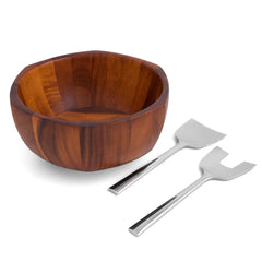 Rivet Salad Bowl w/ Servers Nambé