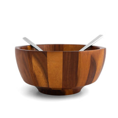Rivet Salad Bowl w/ Servers Nambé