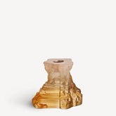 Rocky Baroque Candlestick Amber Haze Small Kosta Boda