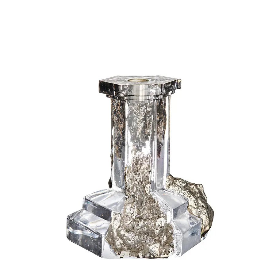 Rocky Baroque Candlestick Glossy Glaze Kosta Boda