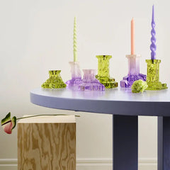 Rocky Baroque Candlestick Lilac Haze Medium Kosta Boda