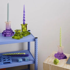 Rocky Baroque Candlestick Lilac Haze Medium Kosta Boda
