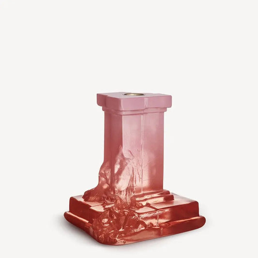Rocky Baroque Candlestick Spicy Rose Medium Kosta Boda