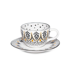 Sara Miller Artisanne Noir Espresso Cup & Saucer S/2 Portmeirion