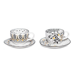 Sara Miller Artisanne Noir Espresso Cup & Saucer S/2 Portmeirion